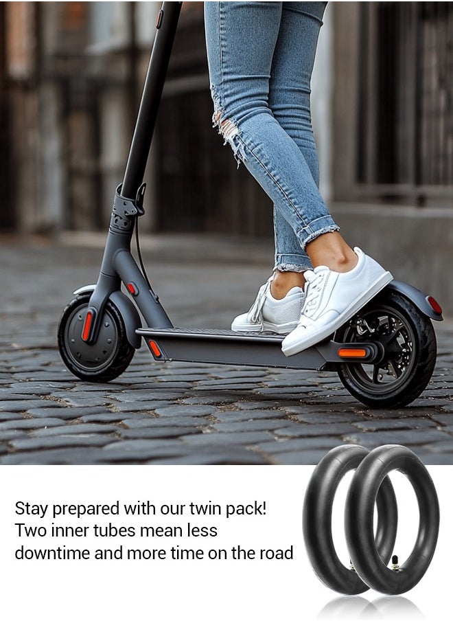 8.5x2 Electric Scooter Inner Tube, Straight Valve TR4A, 2-Pack, High Quality & Durable, Compatible with Xiaomi Scooter | Wear-Resistant, Puncture-Proof Inner Tubes