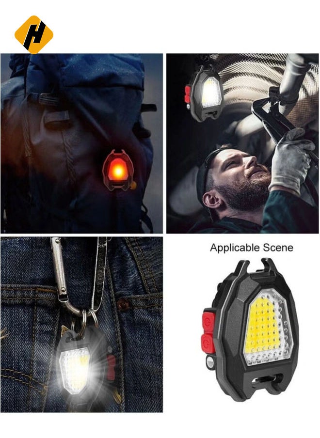 Mini LED Working Light Portable Keychain Flashlight Camping COB Lamp For Lighter Bottle Opener Emergency Light