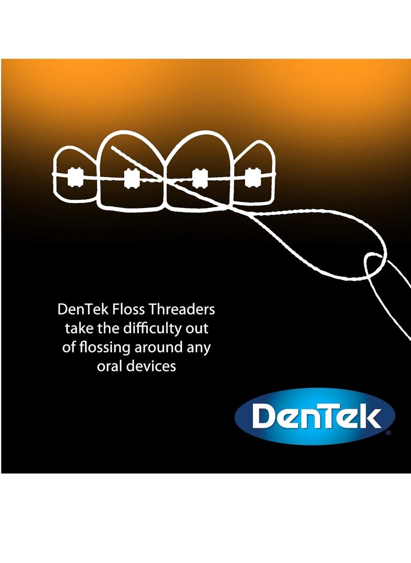 DenTek Floss Threaders | For Braces, Bridges, and Implants | 50 Count (Pack of 1)