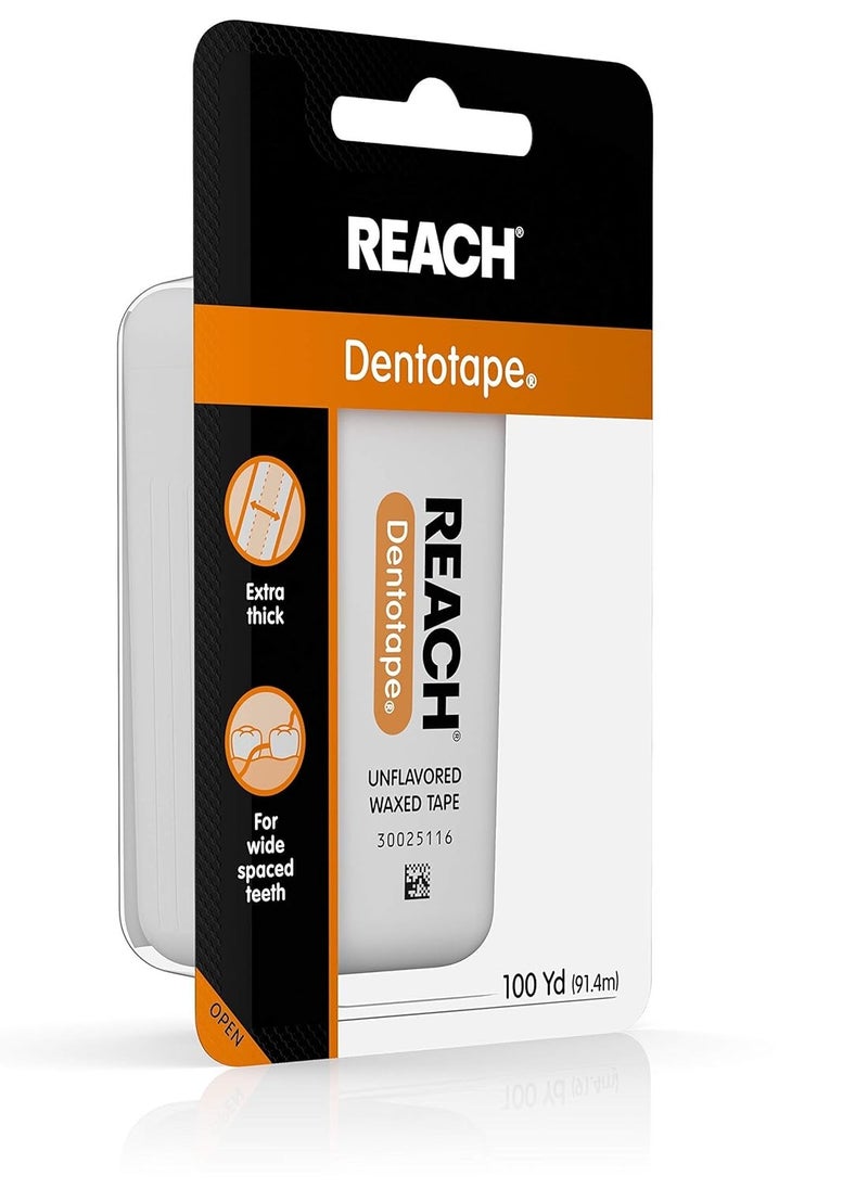 Reach Dentotape Waxed Tape, Unflavored 100 Yards, 1 Count (Pack of 2)