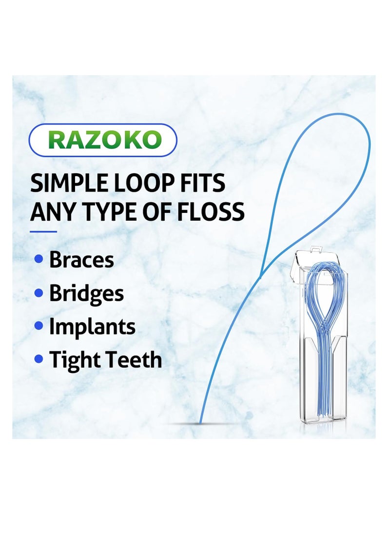 RAZOKO Floss Threaders | Dental Floss Threaders for Braces, Bridges, and Implants |210PCS (Pack of 3)