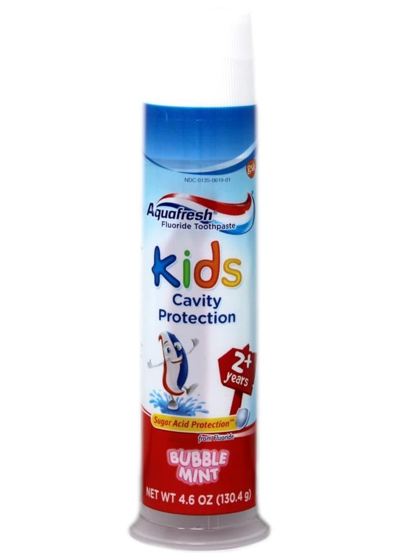 Aqua Fresh Kids Pmp Size z Kids Pump Toothpaste, Bubble Mint, 4.6 Ounce