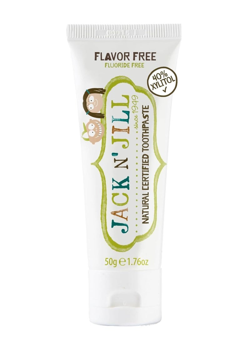 Jack N' Jill Natural Toddler Toothpaste for Baby, Kids and Infants 6 Months & Up, Fluoride Free Training Toothpaste for Toddlers 1-3, 40% Xylitol, BPA Free - Flavor Free, 1.76 Fl Oz (Pack of 1)