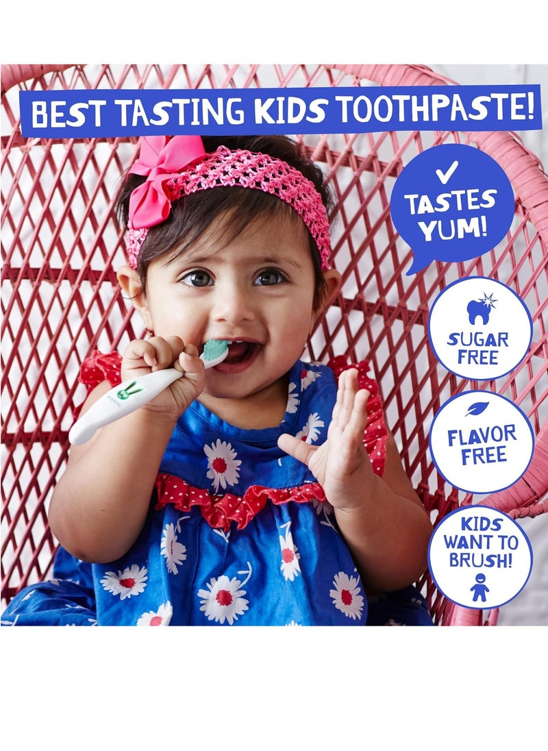 Jack N' Jill Natural Toddler Toothpaste for Baby, Kids and Infants 6 Months & Up, Fluoride Free Training Toothpaste for Toddlers 1-3, 40% Xylitol, BPA Free - Flavor Free, 1.76 Fl Oz (Pack of 1)