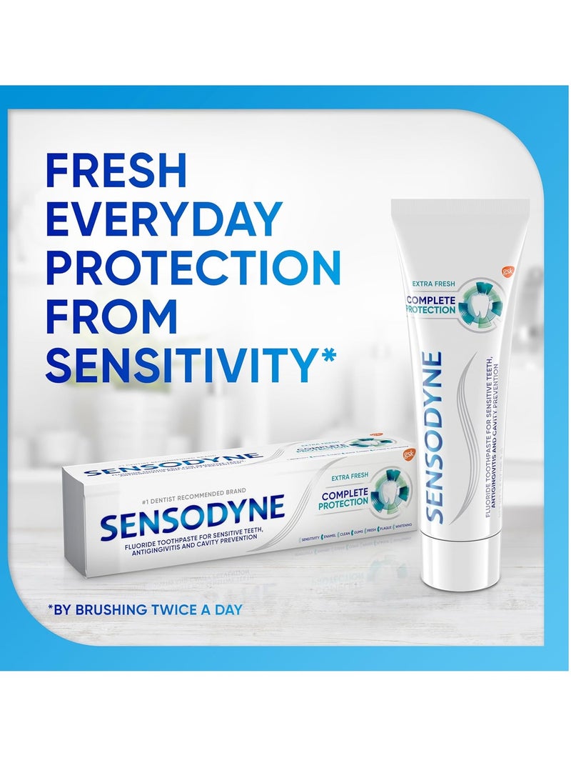 Sensodyne Complete Protection Sensitive Toothpaste For Gingivitis, Sensitive Teeth Treatment, Extra Fresh - 3.4 Ounces (Pack of 2)