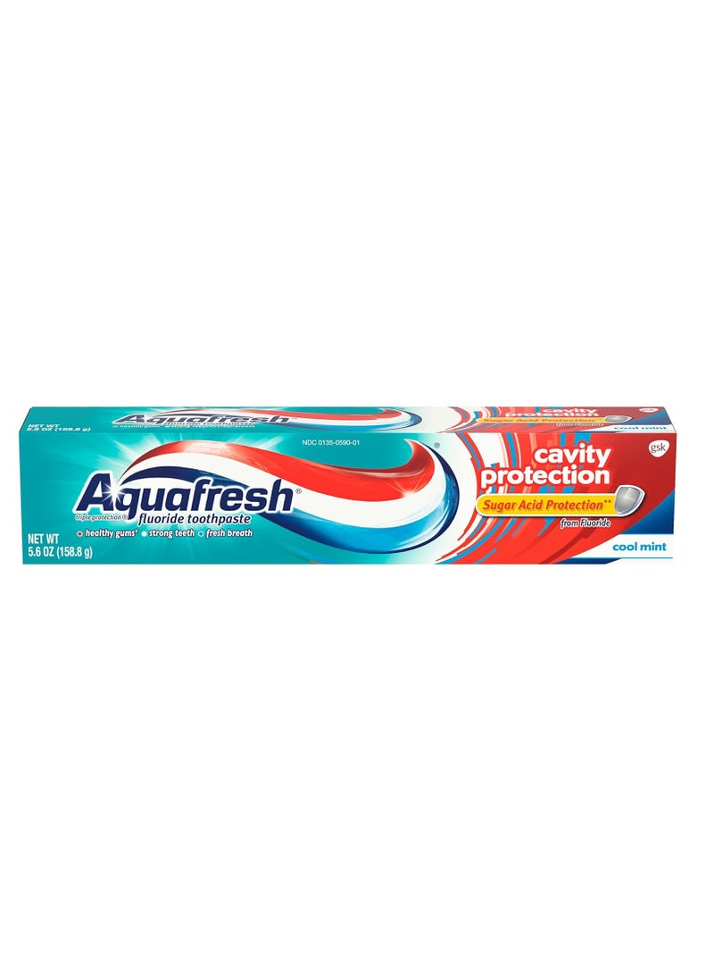 Aquafresh Cavity Protection Fluoride Toothpaste, Cool Mint, 5.6 ounce