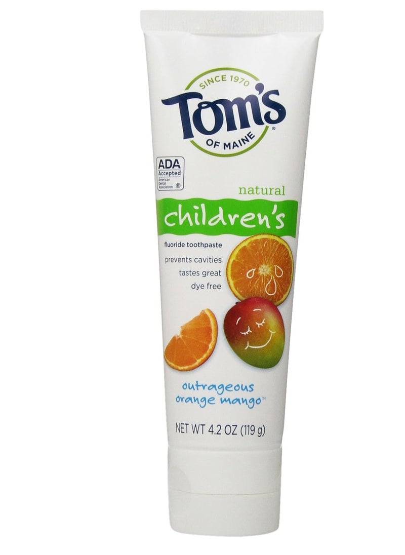 Toms of Maine, Toothpaste Outrageous Orange Mango Fluoride, 4.2 Ounce