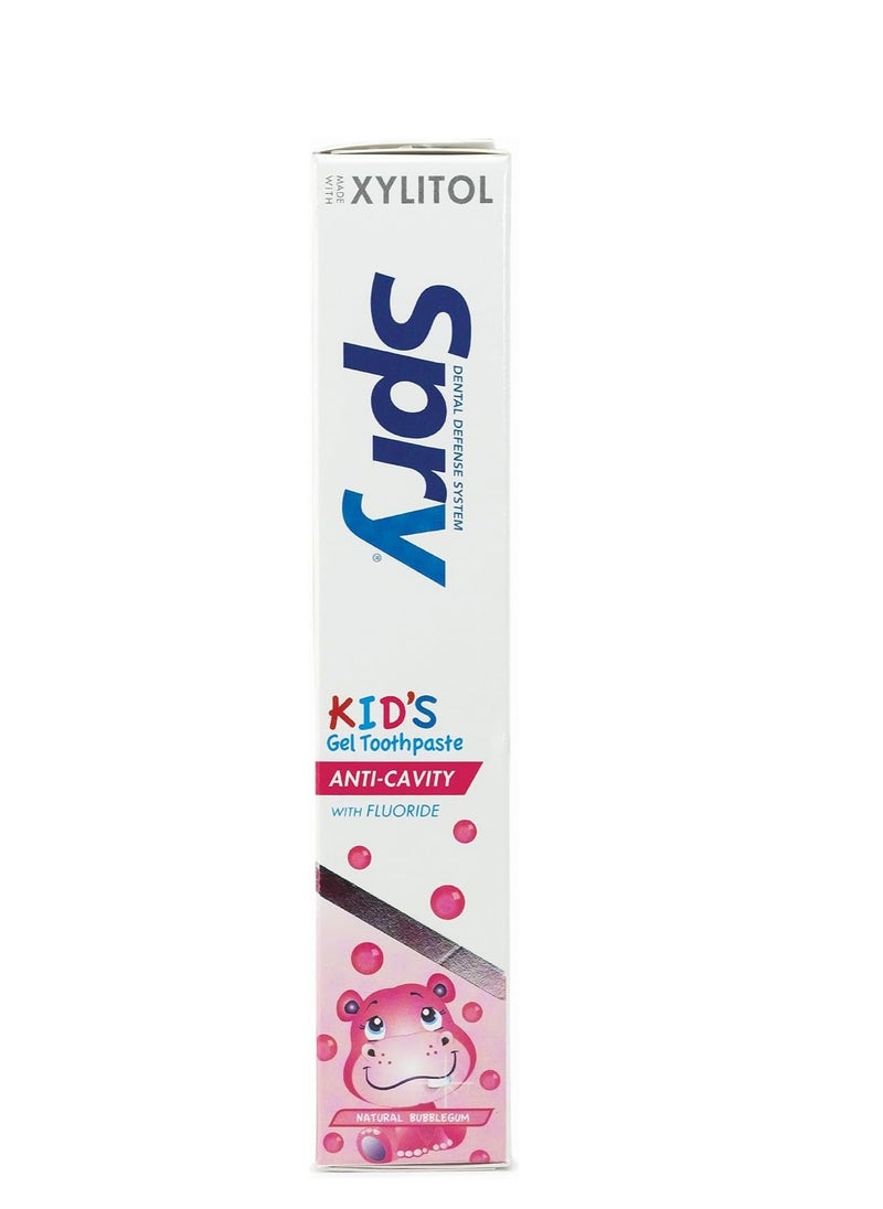 Spry Xylitol Toothpaste for Kids 5oz. Kids Toothpaste with Fluoride, Teeth Whitening Kids Toothpaste with Xylitol, Natural Breath Freshening, Mouth Moisturizing Ingredients, Bubble Gum (Pack of 1)