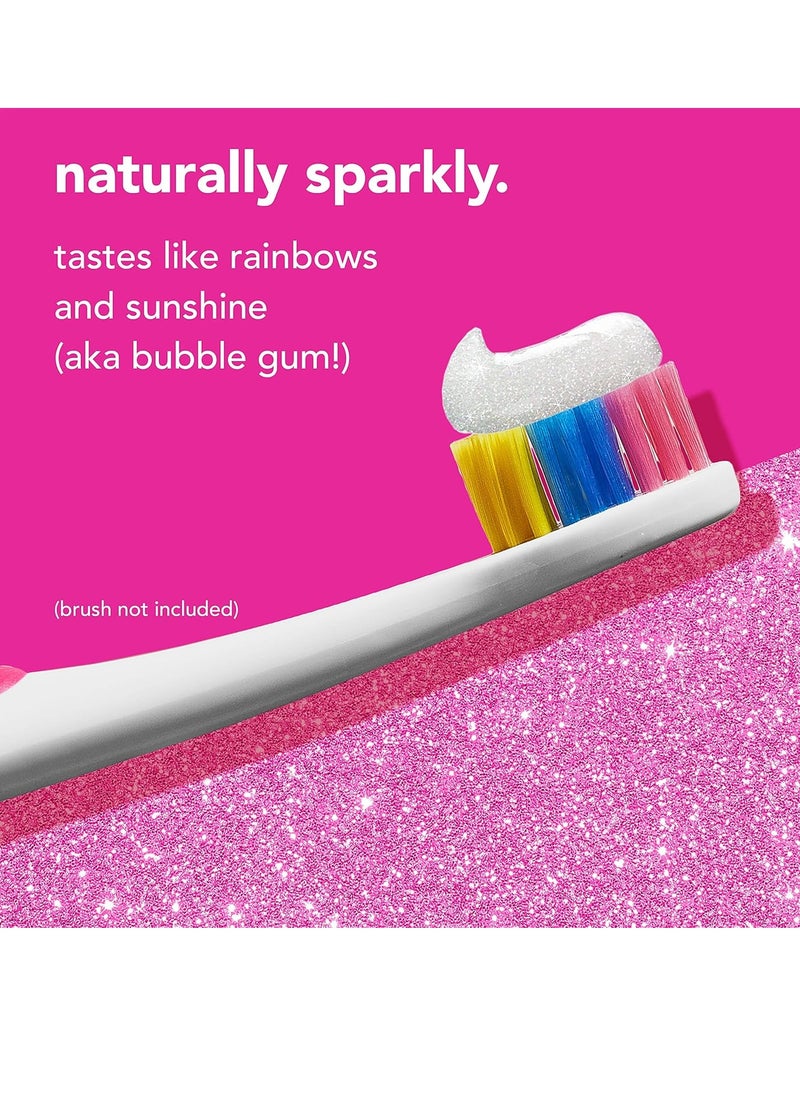 hello Kids Unicorn Sparkle Fluoride Toothpaste with Natural Bubble Gum Flavor, Vegan, SLS & Gluten Free, 4.2 oz, 4 Count