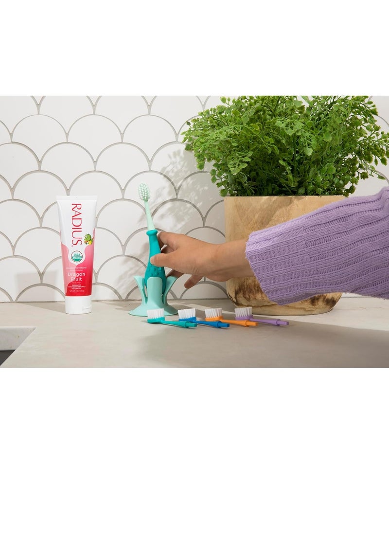 RADIUS USDA Organic Kids Toothpaste 3oz Non Toxic Chemical-Free Gluten-Free Designed to Improve Gum Health for Children's 6 Months and Up - Dragon Fruit - Pack of 3