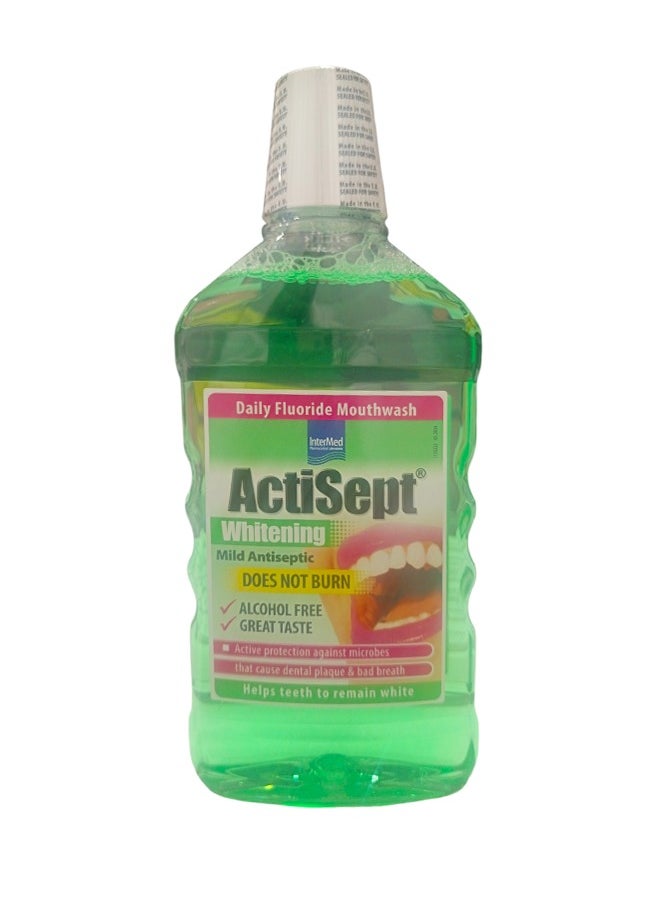 Actisept Whitening Mild Antiseptic Daily Fluoride Mouthwash – 500ml – Antiseptic Protection & Teeth Whitening