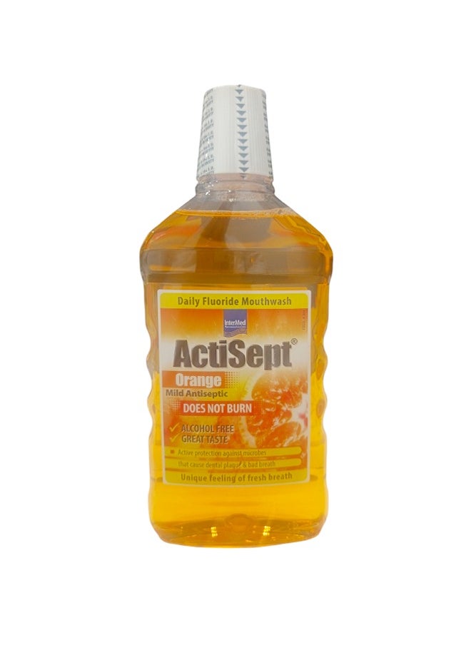 Intermed Actisept Orange Daily Fluoride Mouthwash – 500ml – Fluoride Protection & Fresh Breath