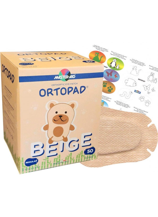 Bamboo Beige Eye Patches, 50/Box (Regular Size, 3+ yrs)