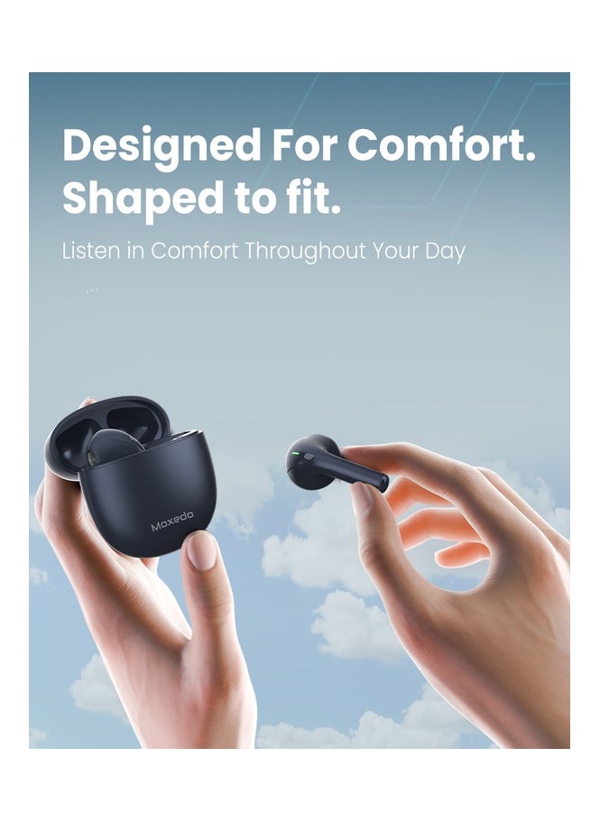 Moxedo True Wireless Earbuds S6 Bluetooth 5.3 7 Hours Playing Time 300 mAh Charging Case (Blue)