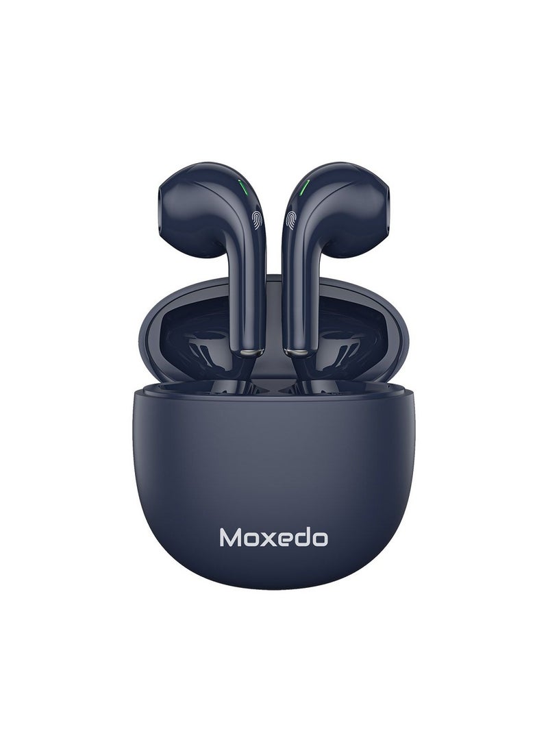 Moxedo True Wireless Earbuds S6 Bluetooth 5.3 7 Hours Playing Time 300 mAh Charging Case (Blue)