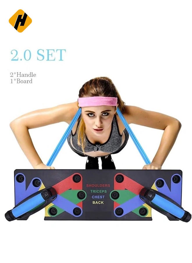 plastic Push Up Board Multifunctional Colour Coded Foldable Push up