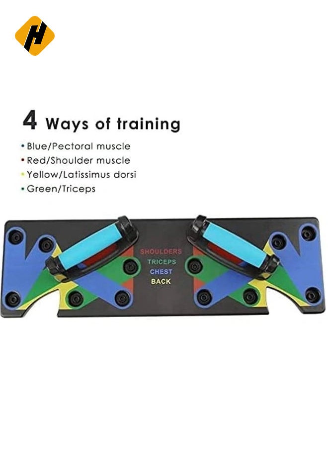 plastic Push Up Board Multifunctional Colour Coded Foldable Push up