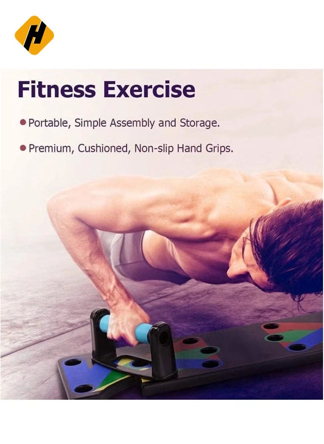 plastic Push Up Board Multifunctional Colour Coded Foldable Push up