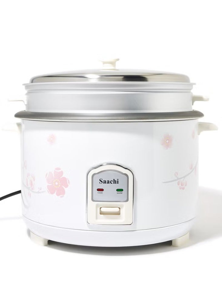 Rice Cooker with Steamer, Automatic Temperature Control, Aluminum Alloy Pot and Keep-Warm Function 4.6 L 1600 W NL-RC-5177-WH White