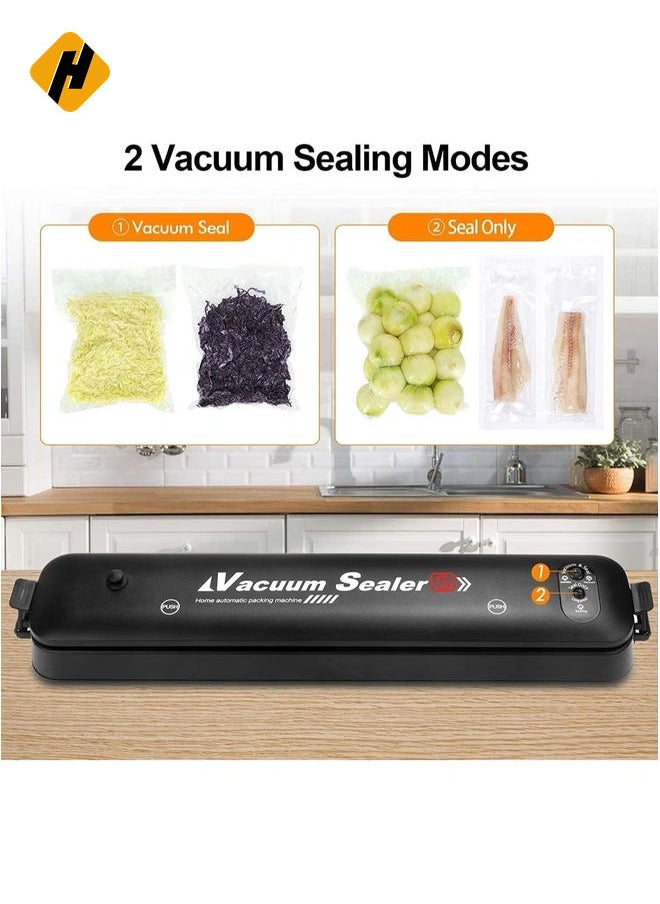 Single touch Portable Food Saver Vacuum Sealer Machine with 2 Functions for Fruits Nuts Meat Sweets Vegetables with Pieces Sealed Bags