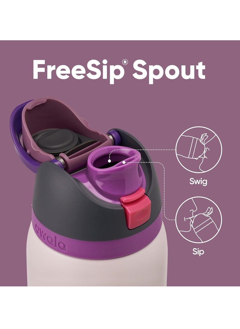 FreeSip Insulated Stainless Steel Water Bottle with Straw for Sports and Travel, BPA-Free, 32oz, Green