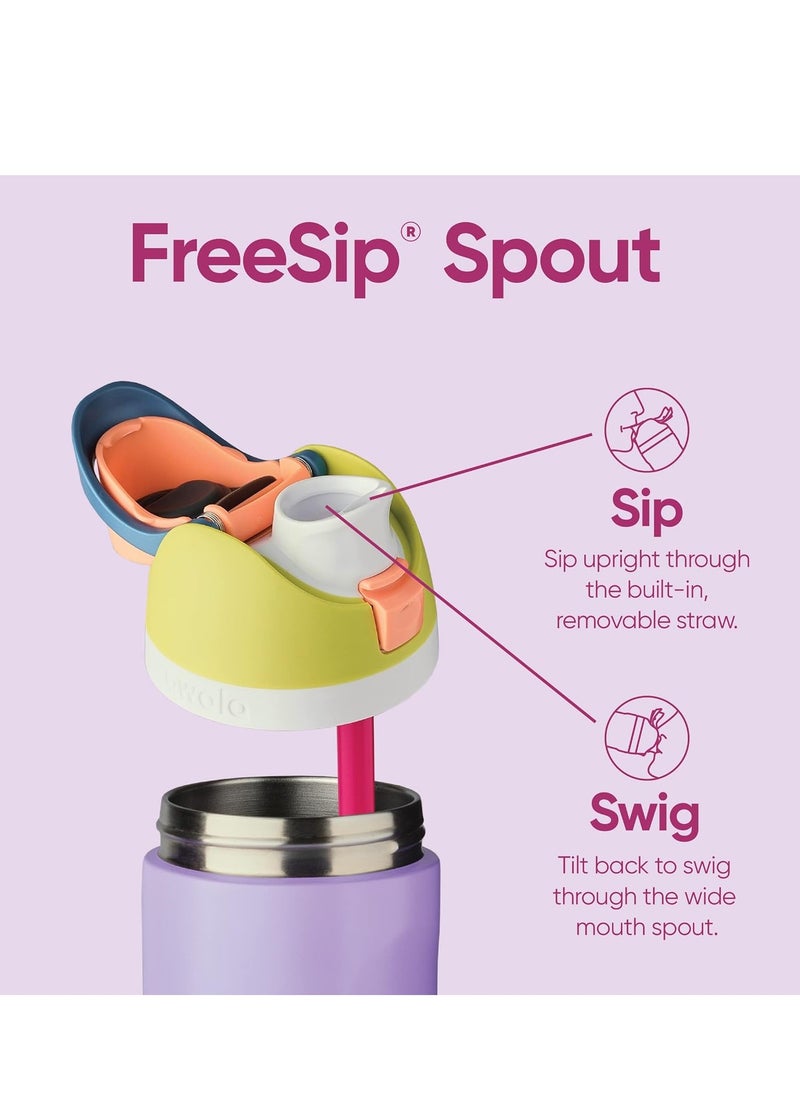 FreeSip Insulated Stainless Steel Water Bottle with Straw for Sports and Travel, BPA-Free, 24-Ounce, blue