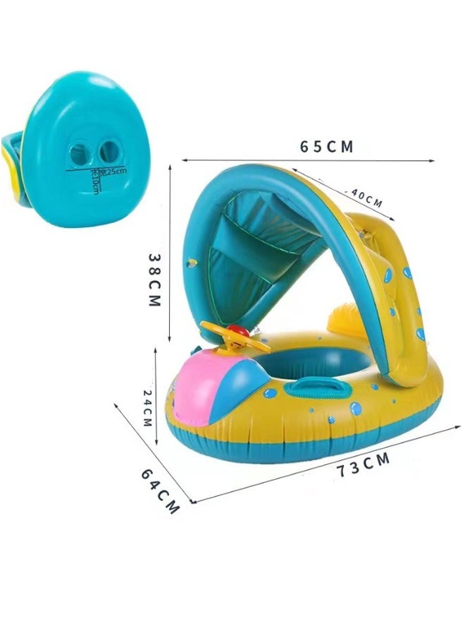 Baby Pool Float with Canopy Inflatable Swimming Floats for Kids Automobile Swimming Circle Air Boat Children's Swimming Ring