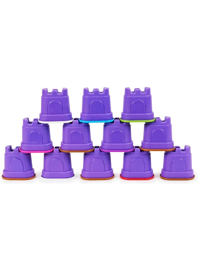 Kinetic Sand, 12-Pack Castle Containers (Multi-Color Play Sand)