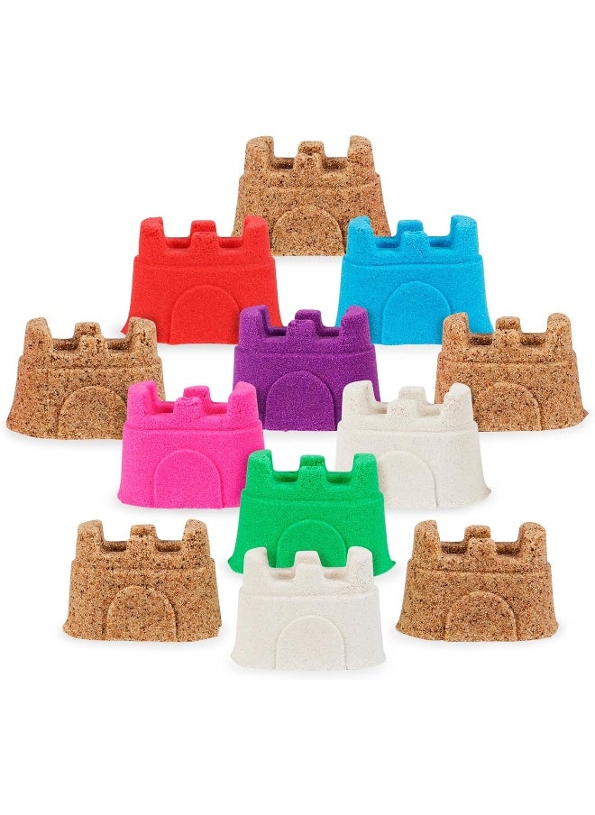 Kinetic Sand, 12-Pack Castle Containers (Multi-Color Play Sand)