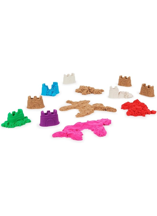 Kinetic Sand, 12-Pack Castle Containers (Multi-Color Play Sand)