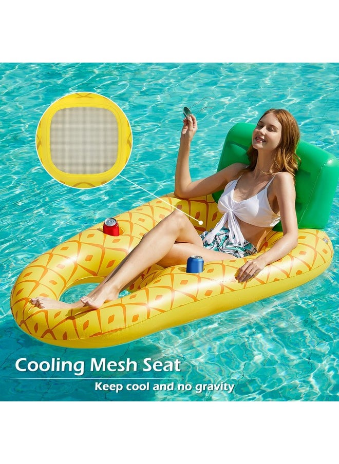 Inflatable Pool Float Adult - Pool Floaties Lounger Floats Raft Floating Chair Water Floaties For Swimming Pool Lake Lounge Float With Cup Holders Beach Pool Party Toys For Adults