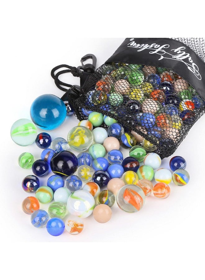 66 Pcs Glass Marbles, 3 Sizes Assorted Colors Bulk Marbles Toy, Variety Of Patterns Marbles For Gifts, Diy And Home Decoration