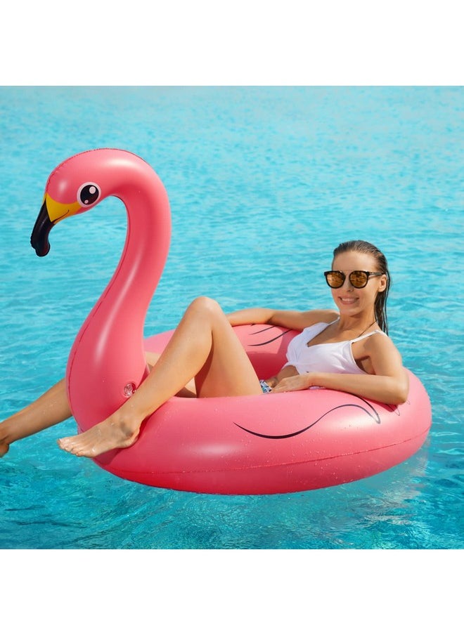 E Unicorn Flamingo Pool Floats - Jasonwell 2 Pack Pool Floaties Inflatables Rafts For Swimming Pool Tubes For Floating Lake Beach Floaty Swim Rings Pool Party Toys For Adults Kids