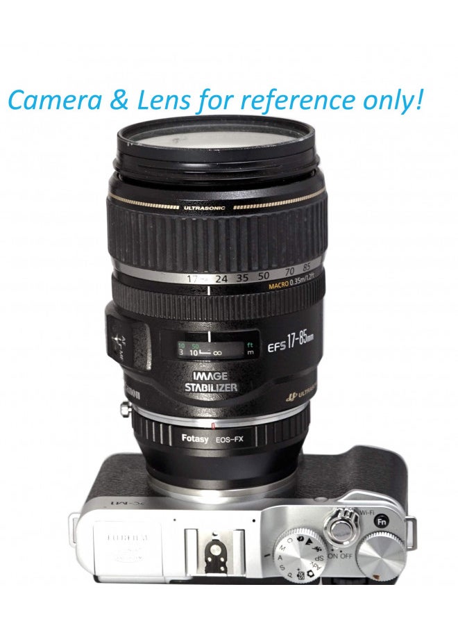 Fotasy Manual Cannon EF EF-S Lens to Fuji X Adapter, EOS EF to X Mount Adapter, Compatible with Fujifilm X-Pro1 X-Pro2 X-Pro3 X-E2 X-E3 X-A10 X-T1 X-T2 X-T3 X-T4 X-T10 X-T20 X-T30 X-T30II X-T100 X-H1