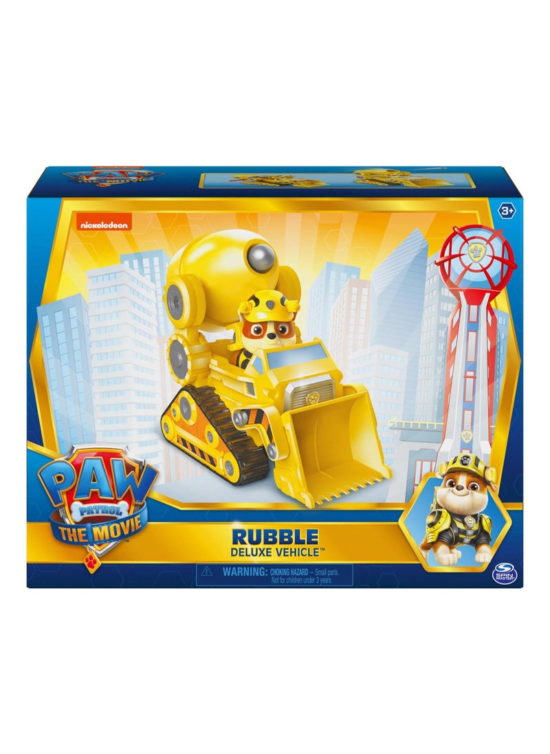 Rubble’s Deluxe Movie Transforming Toy Car with Collectible Action Figure