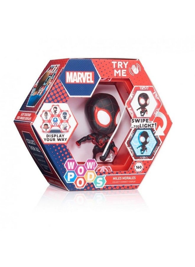 Spiderman Collection - Miles Morales | Superhero Light-Up Bobble-Head Figure | Official Marvel Collectable Toys & Gifts, 4 Inches