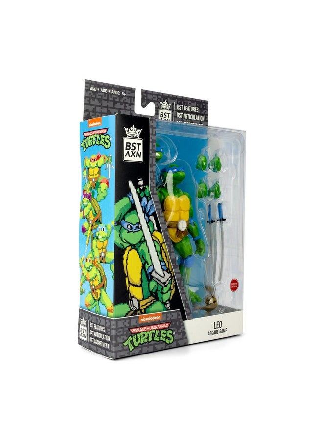 Teenage Mutant Ninja Turtles Bst Axn Action Figure Nes 8-Bit Leonardo Exclusive 13 Cm, Batmntleobw04, Multicoloured