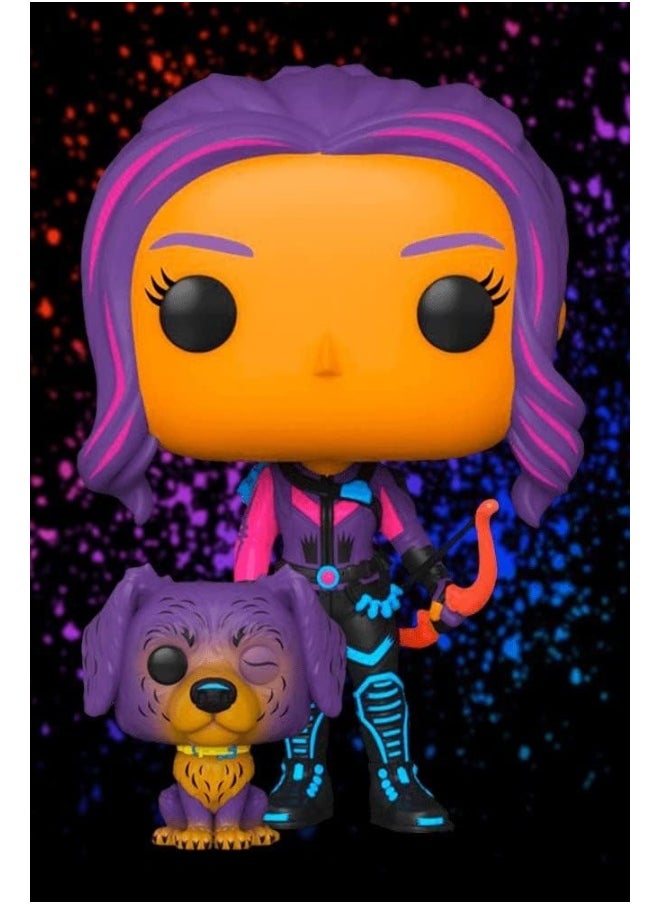 Funko Pop! & Buddy: Marvel - Hawkeye - Kate Bishop With Lucky the Pizza Dog - (Blacklight) - Ms. Marvel - Collectable Vinyl Figure - Gift Idea - Official Merchandise - Toys for Kids & Adults