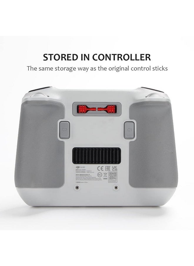 Mini 4 Pro/Mini 3 Pro Joysticks 2 Pairs Aluminum Spare Dji Rc/Dji Rc 2 Control Sticks For Dji Mini 4 Pro/Mini 3 Pro/Air 3/Mini 3/Mavic 3/Mavic 3 Pro/Mavic 3 Classic/Air 2S Accessories(Red+Gray)