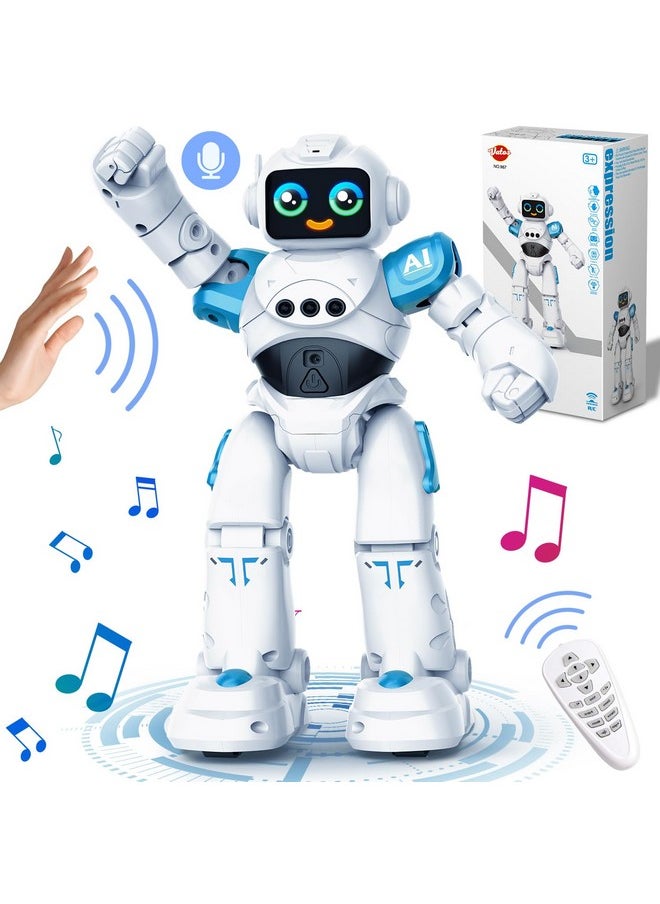Robot Toys For Kids - Smart Talking Voice Remote Control Robot, Gesture Sensing Programmable Emo Robot Toy For Age 3 4 5 6 7 8 Year Old Boys Girls Birthday Gift Present