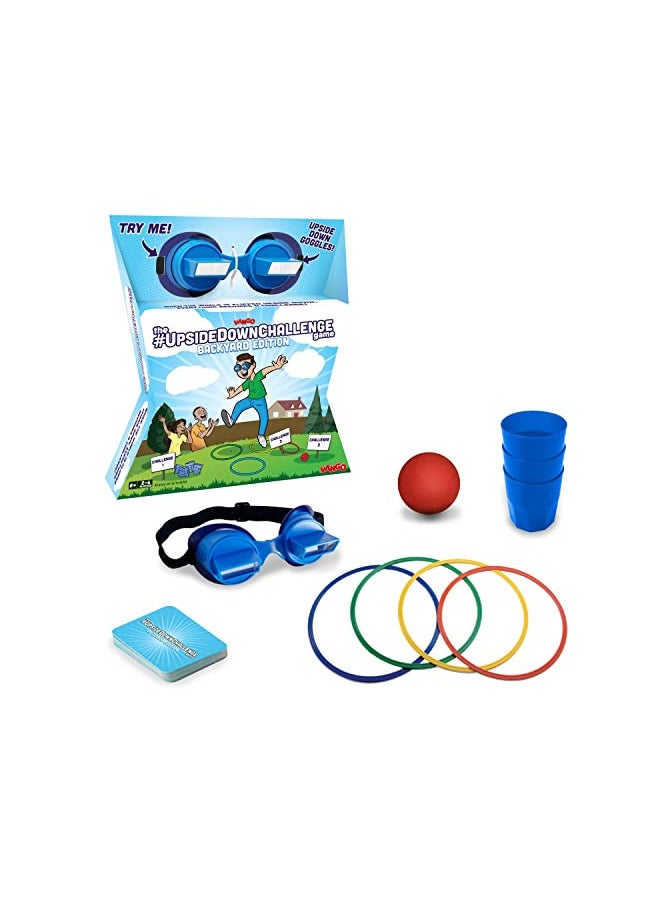 The UpsideDownChallenge Game Backyard Edition for Kids & Family - Complete Fun Outdoor Challenges with Upside Down Goggles - for Game Night and Lawn Parties - Ages 8+