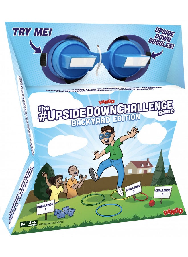 The UpsideDownChallenge Game Backyard Edition for Kids & Family - Complete Fun Outdoor Challenges with Upside Down Goggles - for Game Night and Lawn Parties - Ages 8+