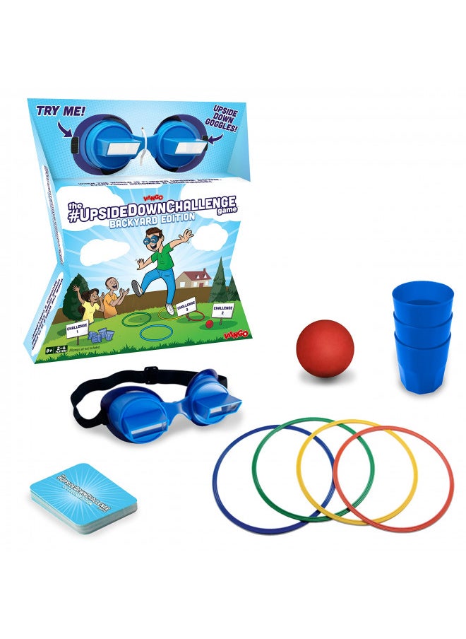 The UpsideDownChallenge Game Backyard Edition for Kids & Family - Complete Fun Outdoor Challenges with Upside Down Goggles - for Game Night and Lawn Parties - Ages 8+