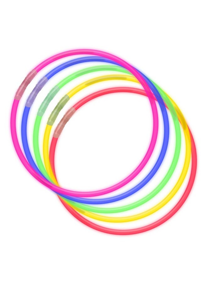 Premium 22 Inch Glow Necklaces In Assorted Colors, Bulk Tube Of 50 Glow Stick Necklaces