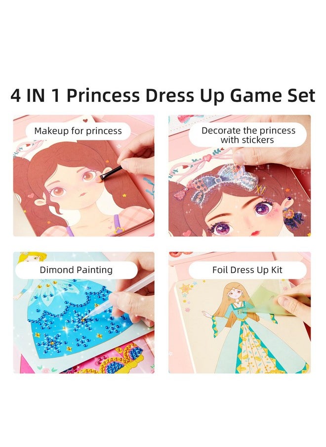 4-In-1 Dress Up Game Set,Princess Fantasy Makeup,Fantasy Dress-Up Kit,Cosmetics And Fashion Fun,Creative Role-Playing Adventure,Glamorous Makeup Ensemble,Princess Costume Accessories