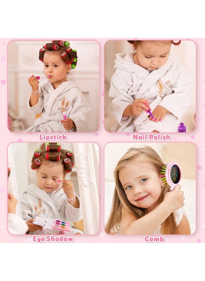 Kids Makeup Kit For Girl - Princess Toys Real Washable Make Up Set With Unicorn Bag - Play Makeup Beauty Cosmetic Toys For Ages 3 4 5 6 7 8 9 10 11 12 Year Old Toddler Kids Christmas Birthday Gifts