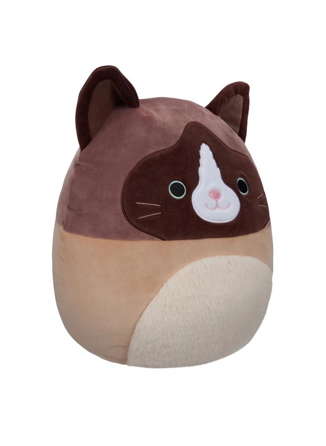 Squishmallows Woodward the Brown and Tan Snowshoe Cat Plush (30.48 cm)