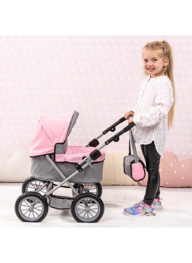 Design Baby Doll Trendy Pram In Grey/Pink, 67 X 41 X 68 Centimeters, 1300800