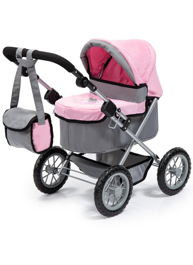 Design Baby Doll Trendy Pram In Grey/Pink, 67 X 41 X 68 Centimeters, 1300800
