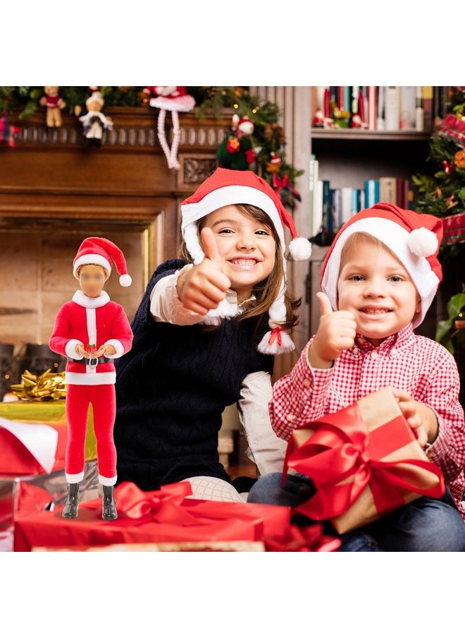 12 Inch Boy Doll Christmas Costume And Accessories 17 Pcs Male Doll Red Clothes And Hats Merry Christmas Dollhouse Decorate For Christmas Boy Doll Outfits